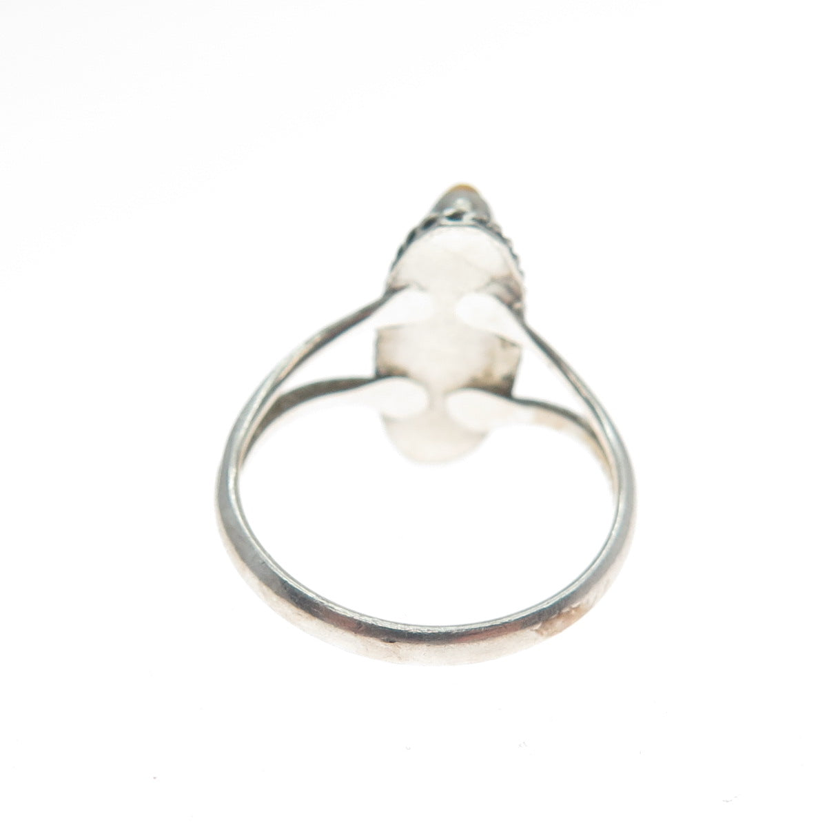 Old Pawn 925 Sterling Silver Vintage Southwestern MOP Tribal Ring Size 4.75