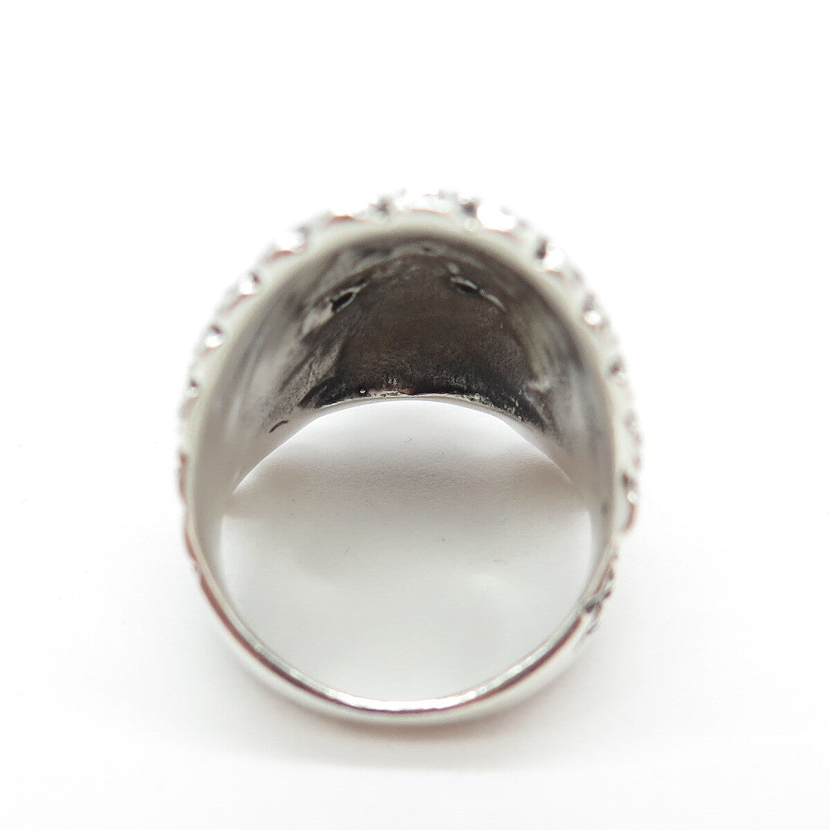 925 Sterling Silver Vintage Indian Chief Tribal Statement Ring Size 8.75