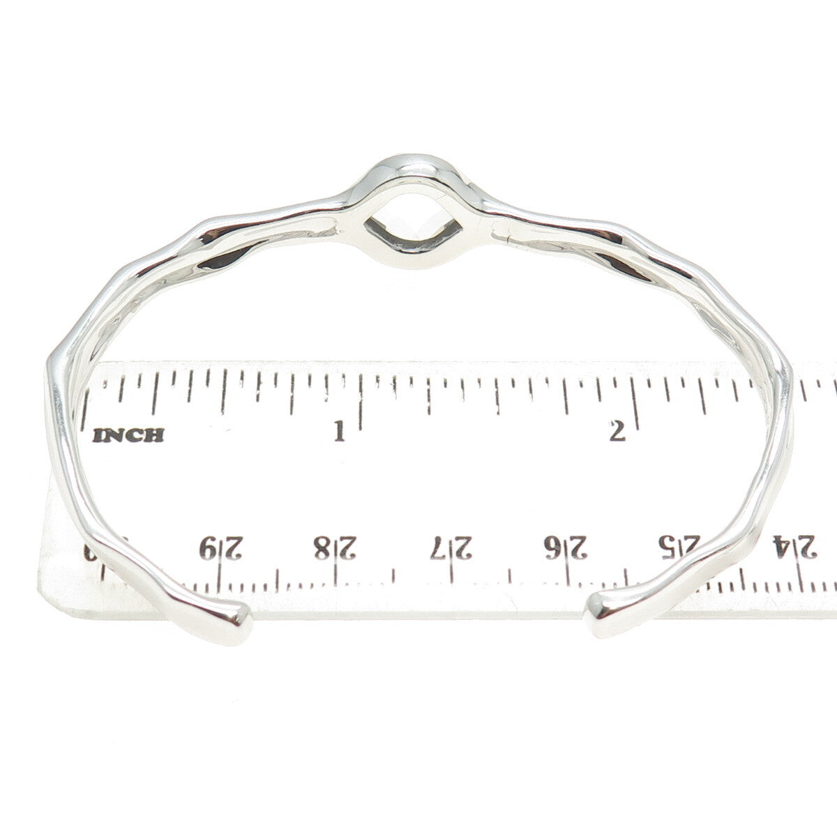 CHARLES GARNIER 925 Sterling Silver Real Clear Quartz Adjustable Bracelet 6.5"