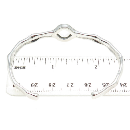 CHARLES GARNIER 925 Sterling Silver Real Clear Quartz Adjustable Bracelet 6.5"