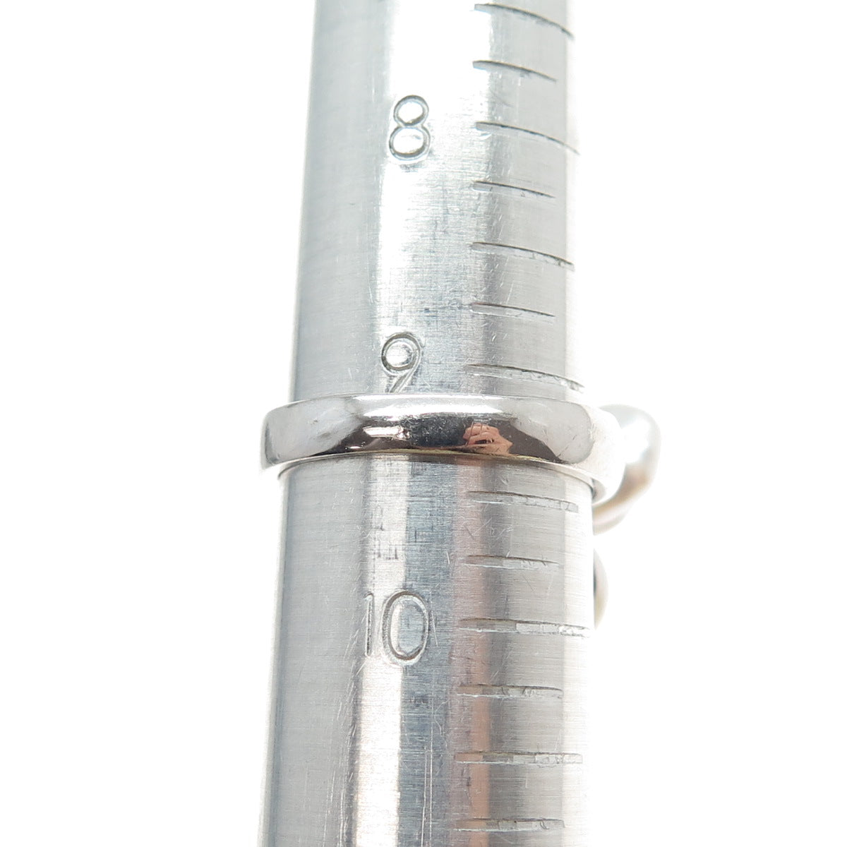 925 Sterling Silver Vintage Real Baroque Pearl Black Onyx Flower Ring Size 9.25