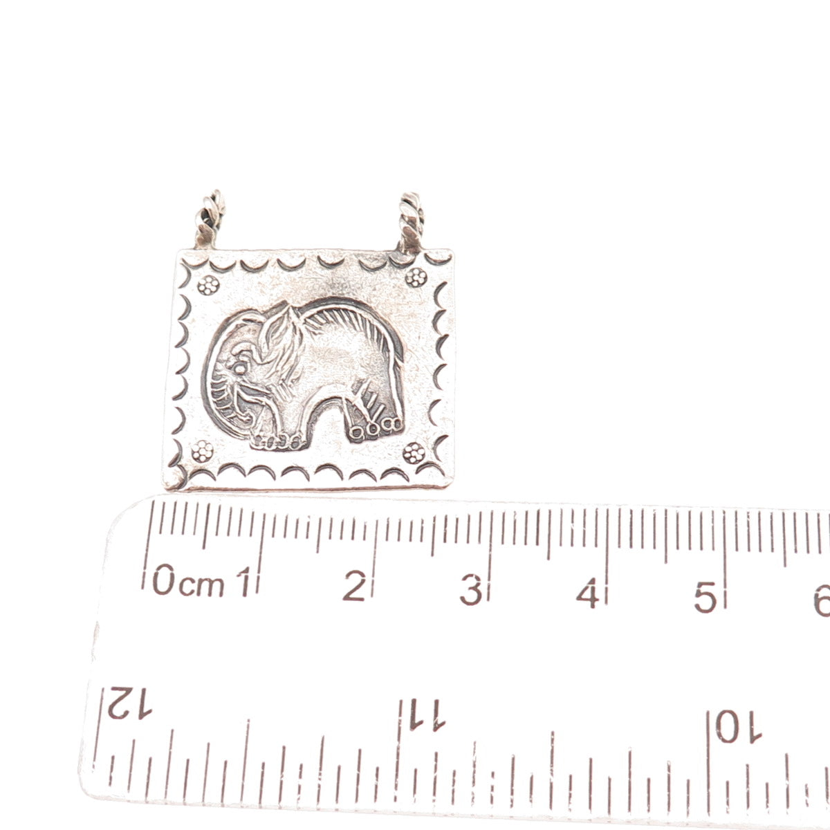 Ken Crafts 925 Sterling Silver Vintage Elephant Oxidized Slide Charm Pendant