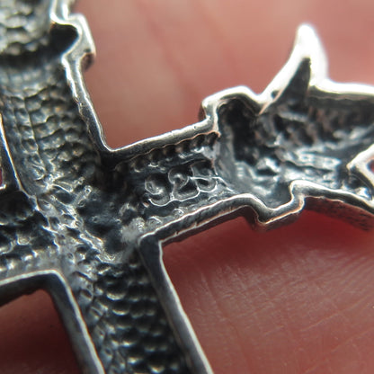 925 Sterling Silver Vintage West Syrian Cross Pendant