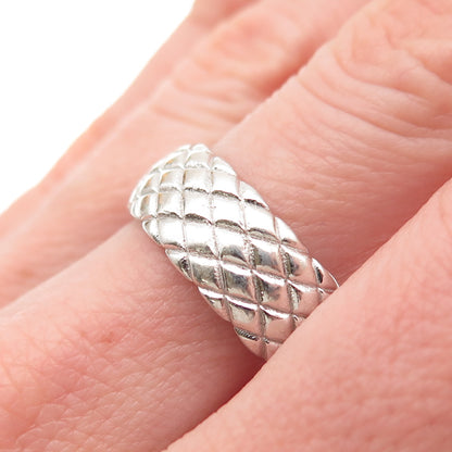 925 Sterling Silver Italy Dragon Skin Band Ring Size 7.5