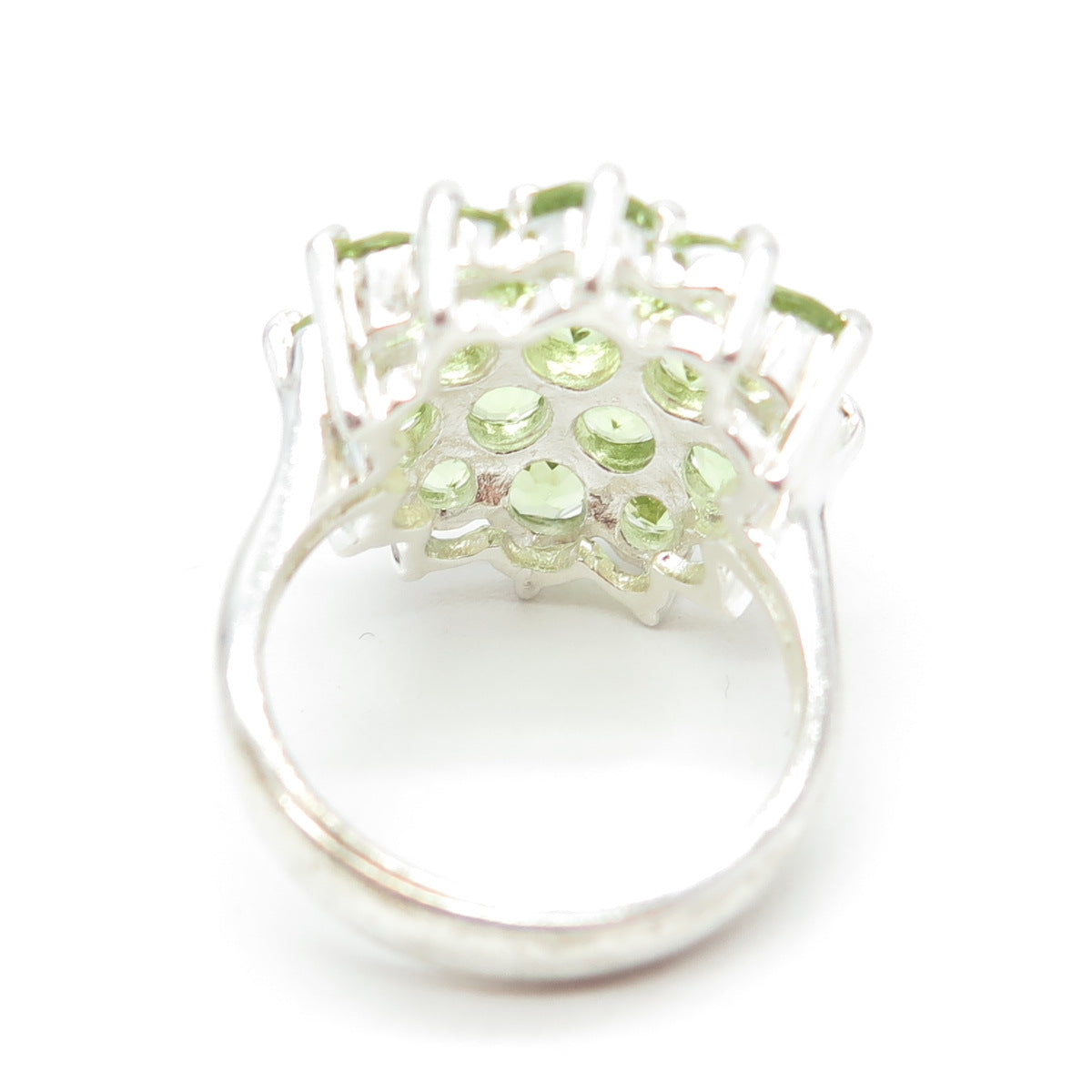 CHUCK CLEMENCY 925 Sterling Silver Real Peridot Gemstone Ring Size 6