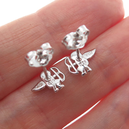 925 Sterling Silver Cupid Stud Earrings