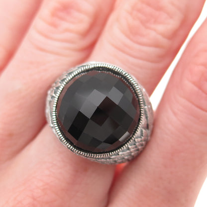 Scott Kay 925 Sterling Silver Real Black Onyx Angel Oxidized Ring Size 8
