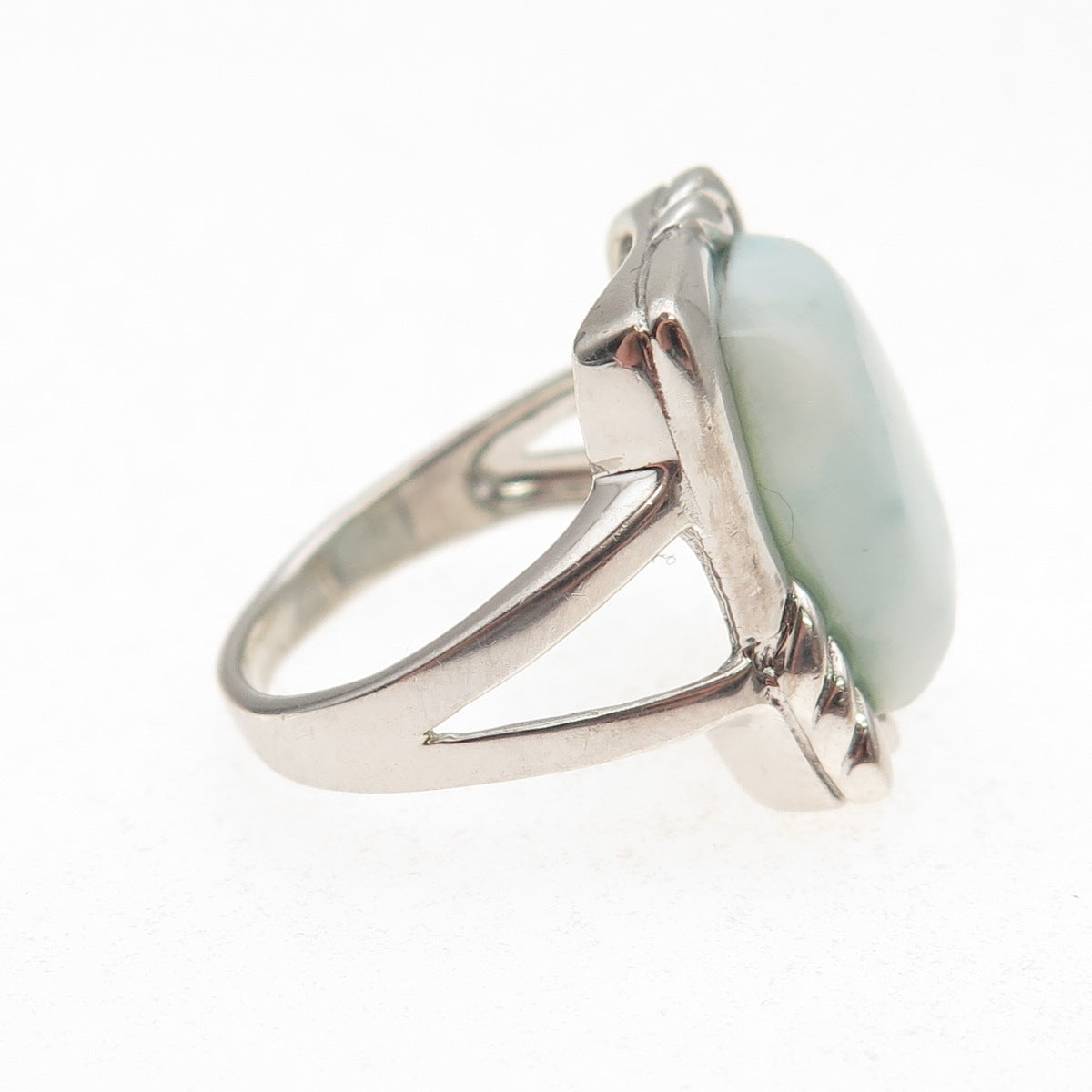 925 Sterling Silver Vintage Real Larimar Ring Size 7.25