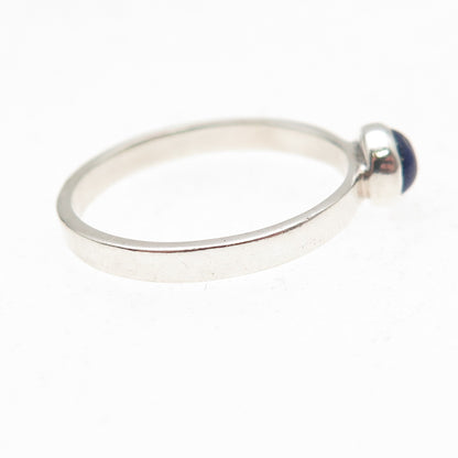 925 Sterling Silver Vintage Real Lapis Ring Size 8