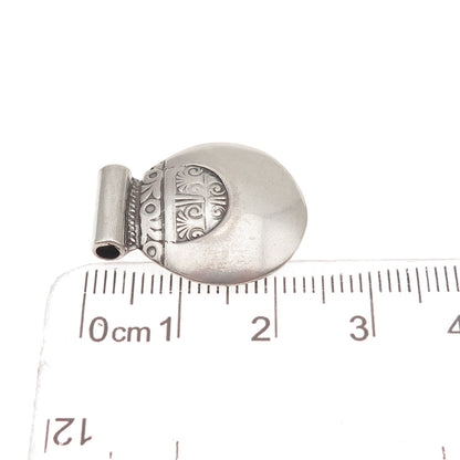 925 Sterling Silver Vintage Modernist Crescent Oxidized Slide Charm Pendant