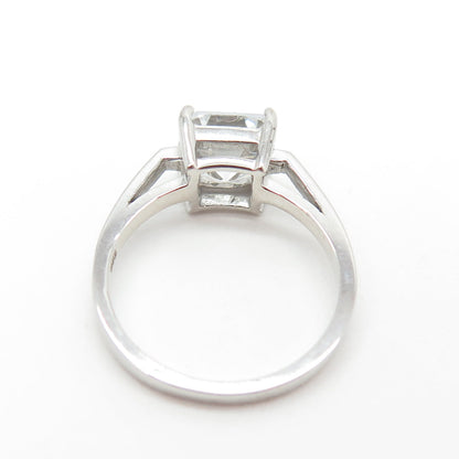 925 Sterling Silver Asscher-Cut C Z Engagement Ring Size 5.75