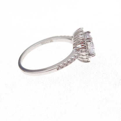 925 Sterling Silver Round-Cut C Z Engagement Ring Size 7.25