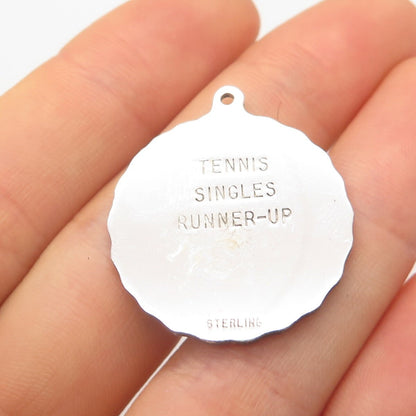 925 Sterling Silver Vintage NJSIAA Championship Tennis Singles Runner-Up Pendant