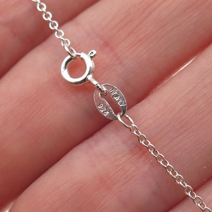 925 Sterling Silver Red Enamel Female Symbol Round Tag Cable Chain Necklace 18"