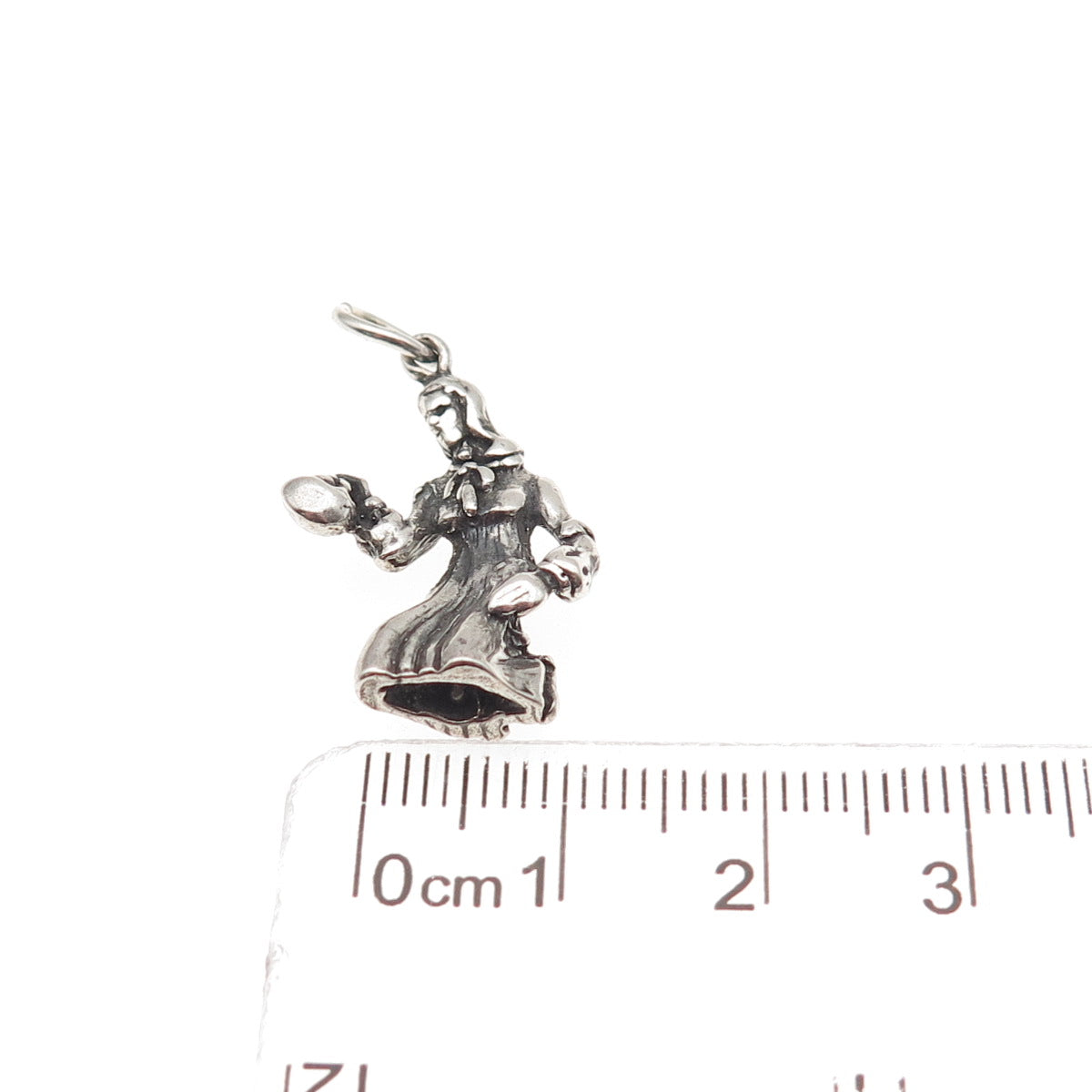 Shube 925 Sterling Silver Vintage Fruit Lady Oxidized 3D Charm Pendant