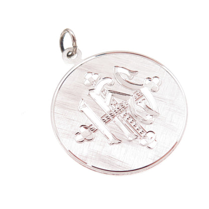 Griffith & Sons Sterling Silver Vintage Cross Religious Monogram Charm Pendant
