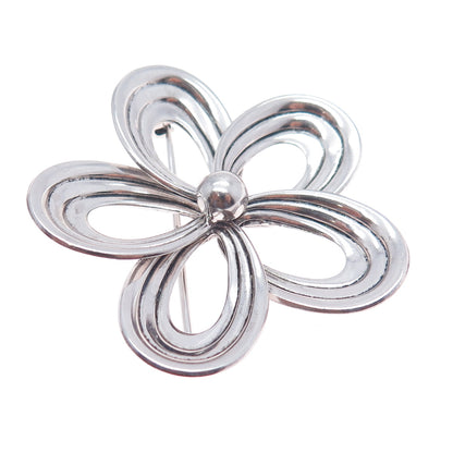 W. E. Richards 925 Sterling Silver Antique Art Deco Flower Pin Brooch