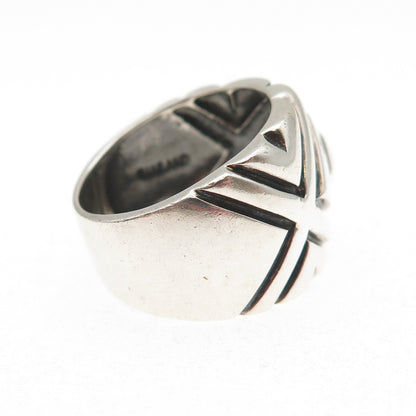 Chapal Zenray 925 Sterling Silver Vintage Modernist Oxidized Ring Size 7.5