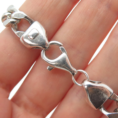 925 Sterling Silver Vintage Curb Link Bracelet 8.5"