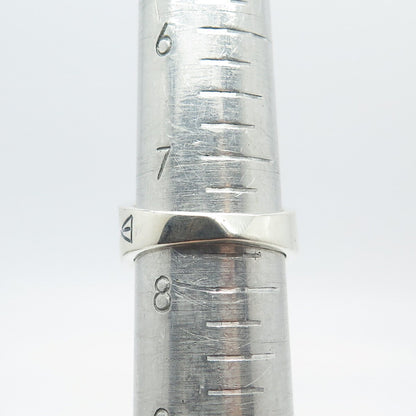 925 Sterling Silver Vintage Etched Striped Ring Size 7.75