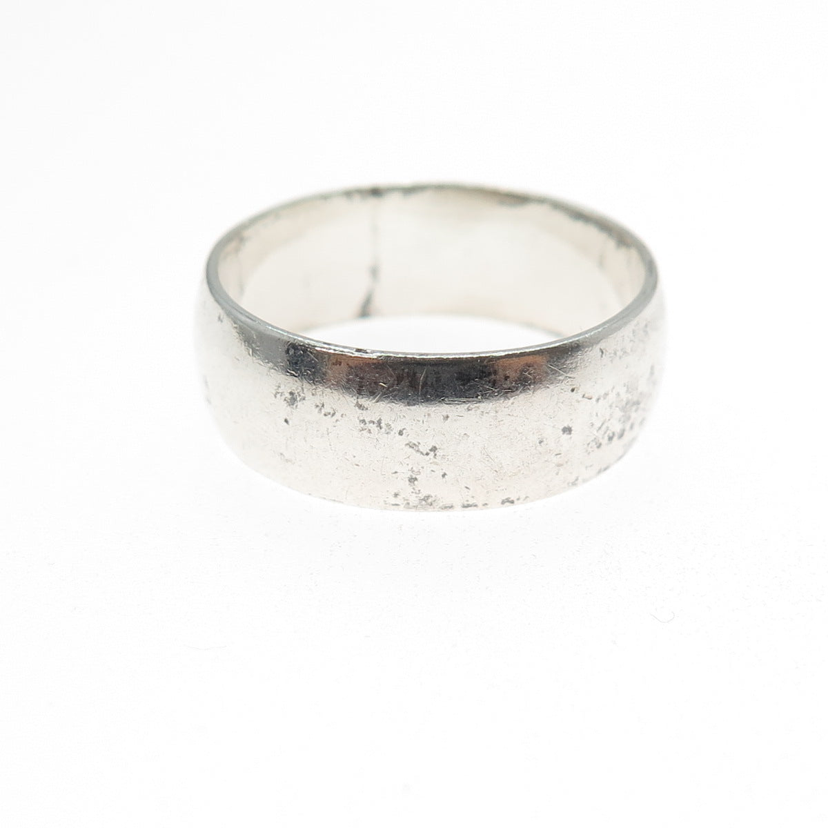 925 Sterling Silver Vintage Wedding Wide Band Ring Size 10.25
