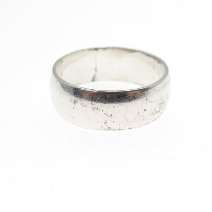 925 Sterling Silver Vintage Wedding Wide Band Ring Size 10.25