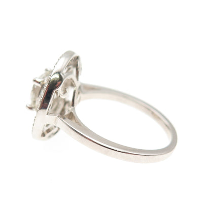 D'JOY Sterling Silver Real Round & Tapered Baguette-Cut Moissanite Ring Size 5