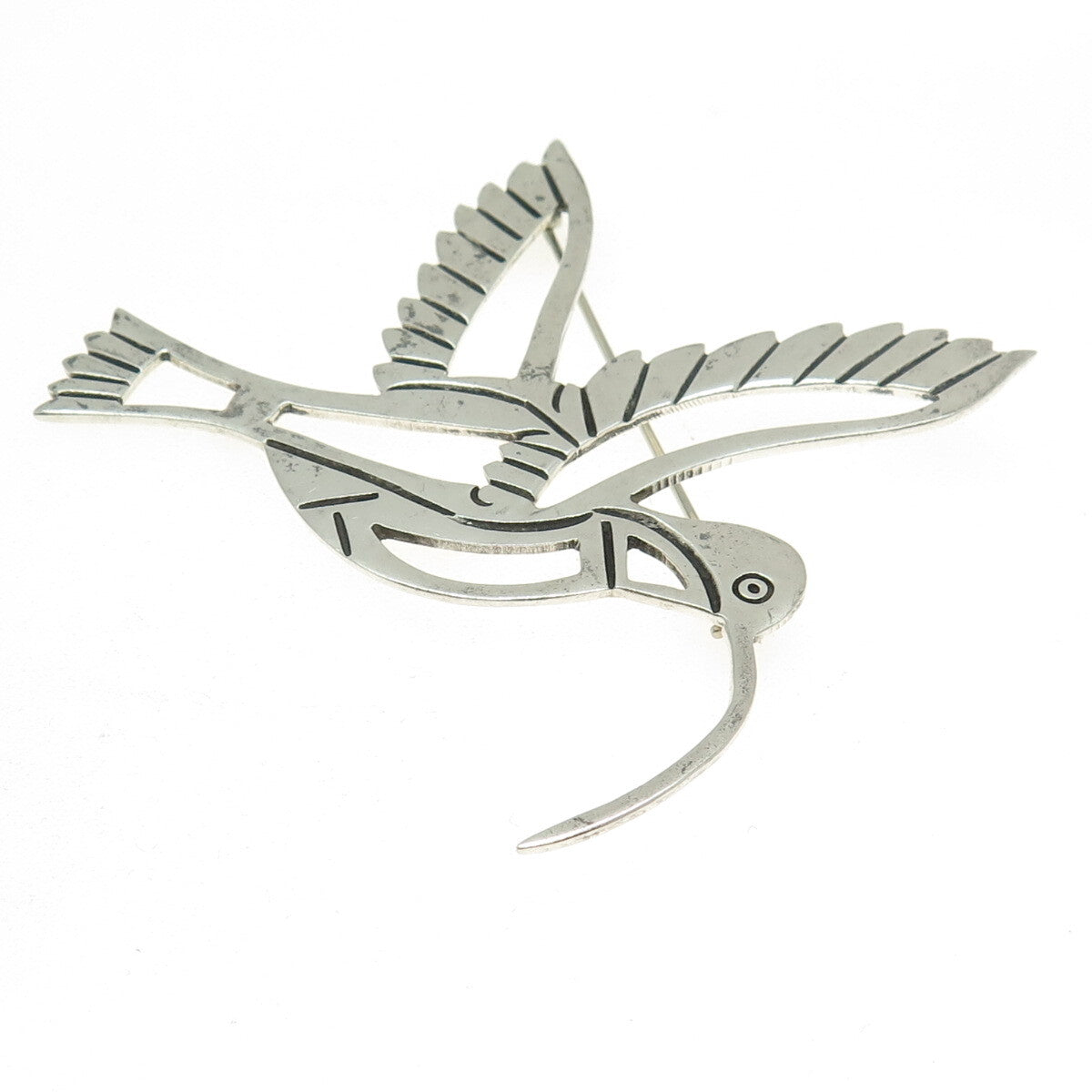 925 Sterling Silver Vintage Mexico Hummingbird Pin Brooch
