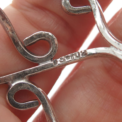 925 Sterling Silver Vintage Mexico Infinity Ornate Adjustable Cuff Bracelet 7"