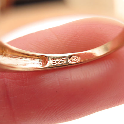 HENG NGAI 925 Sterling Silver Gold Plated Real Amethyst Ring Size 6