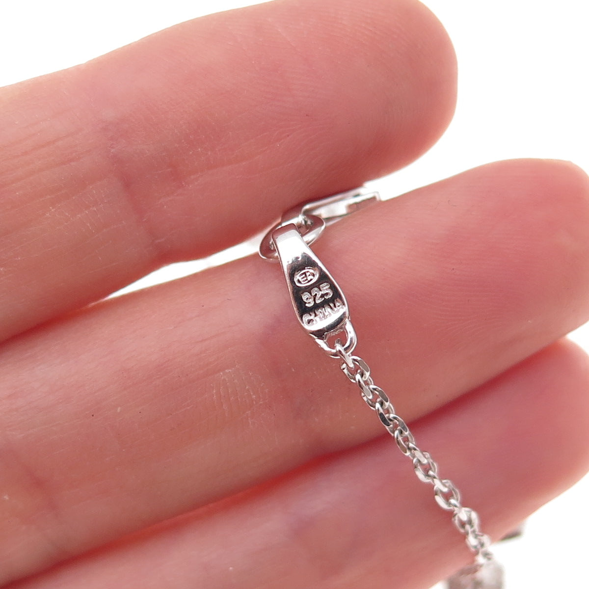 925 Sterling Silver Floral Station By The Yard Cable Chain Necklace 36"