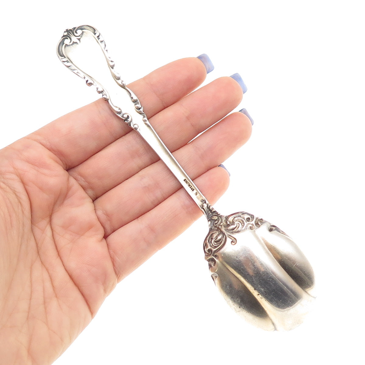 Reed & Barton 925 Sterling Silver Antique 1894 Enamel Majestic Sugar Shell Spoon