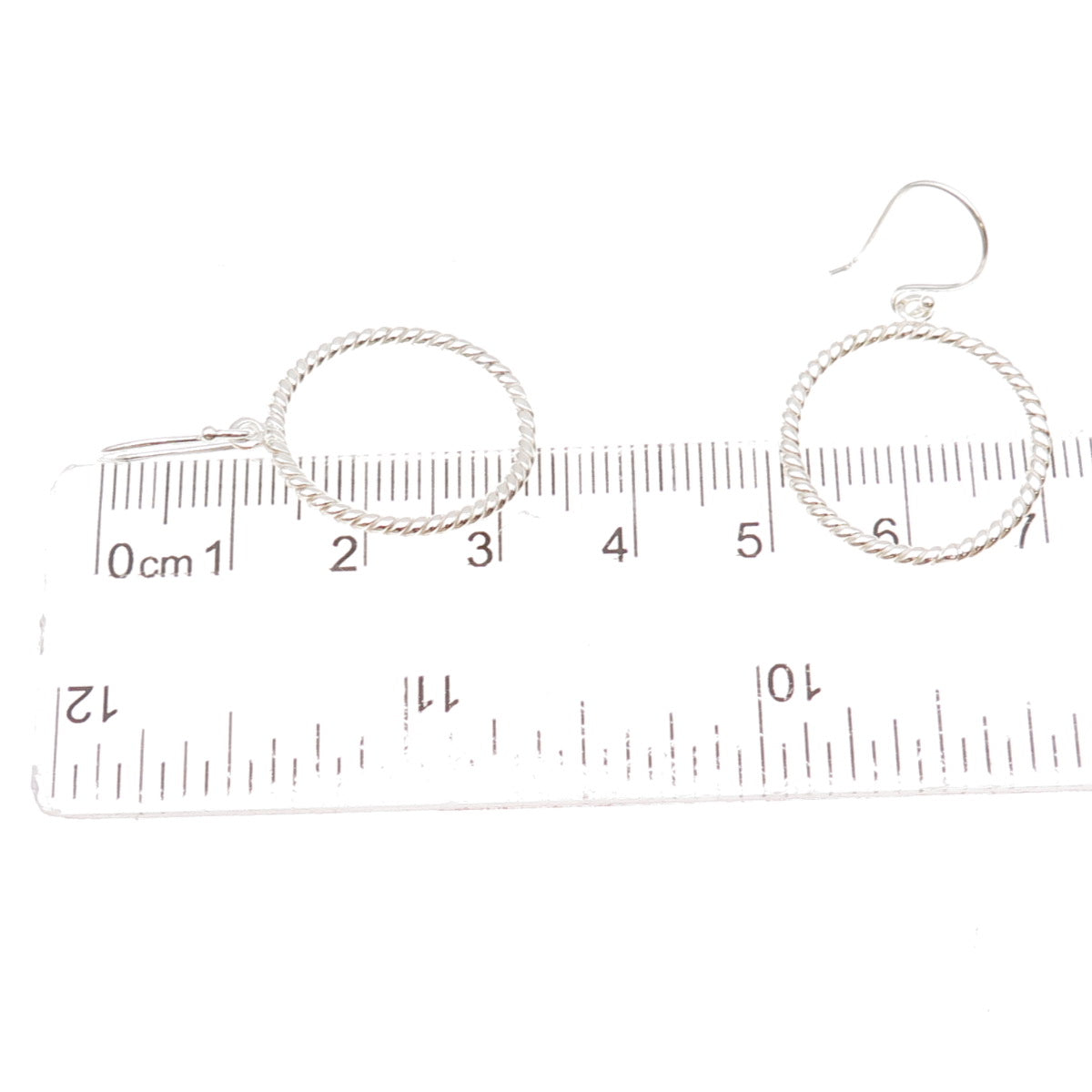 925 Sterling Silver Twisted Circle Dangle Earrings