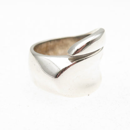 925 Sterling Silver Vintage Modernist Oxidized Ring Size 6
