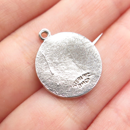 BREADNER CO. 925 Sterling Silver Vintage Enamel Canada Guard Minimalist Pendant