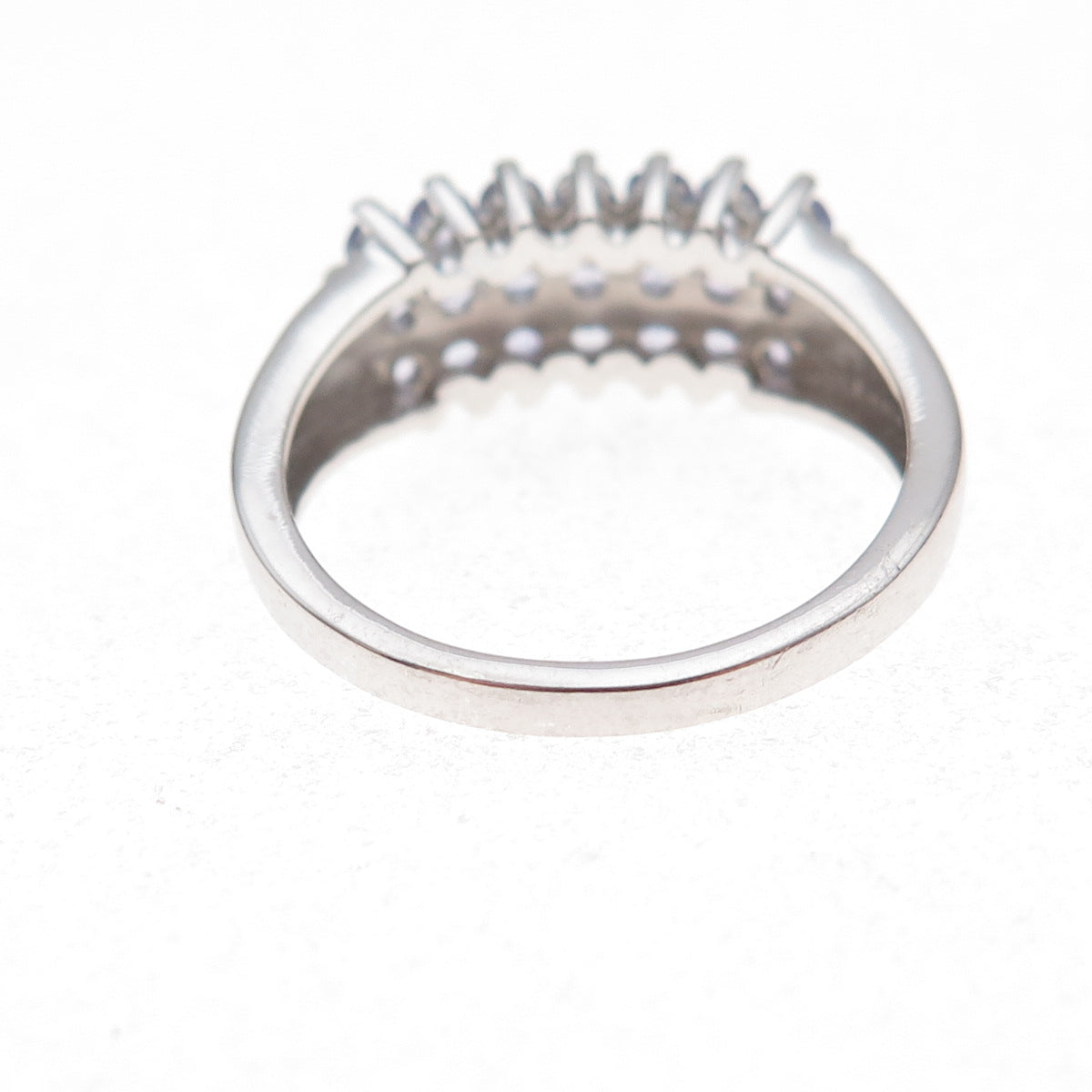 925 Sterling Silver Real Round-Cut Tanzanite Ring Size 8