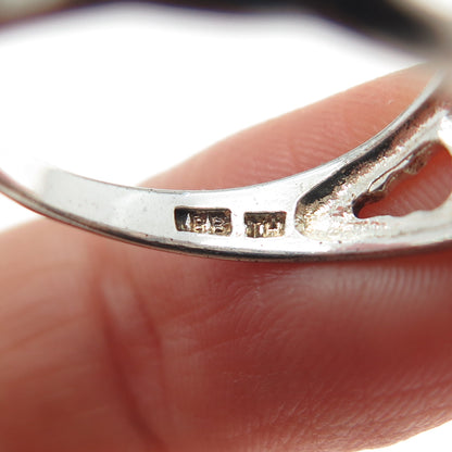 925 Sterling Silver Vintage Celtic Woven Oxidized Ring Size 8.25