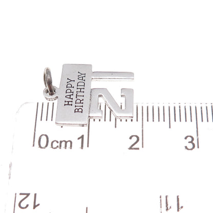 Wells 925 Sterling Silver Vintage 21 Happy Birthday Charm Pendant