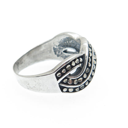 SILVER CLOUD Sterling Vintage Diamond-Cut Twisted Wavy Oxidized Ring Size 9.25