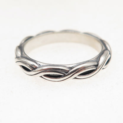 Pandora 925 Sterling Silver Twisted Band Ring Size 8.25