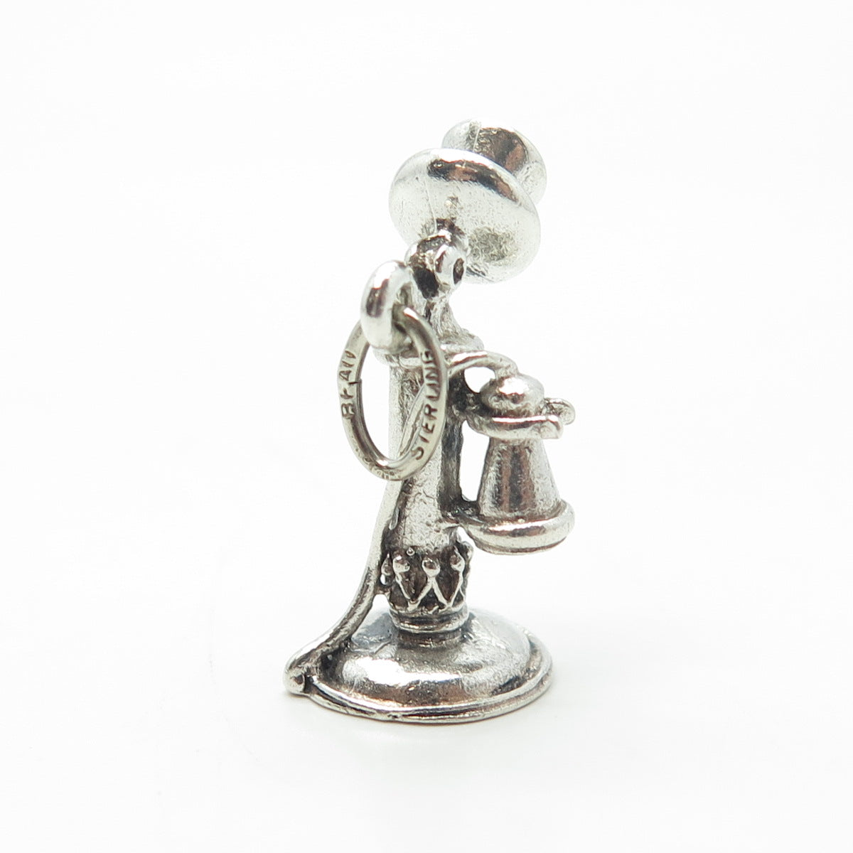 BEAU 925 Sterling Silver Vintage Candlestick Phone Charm Pendant