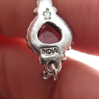 DOUG PAULUS 925 Sterling Silver Vintage Real Tourmaline Minimalist Charm Pendant