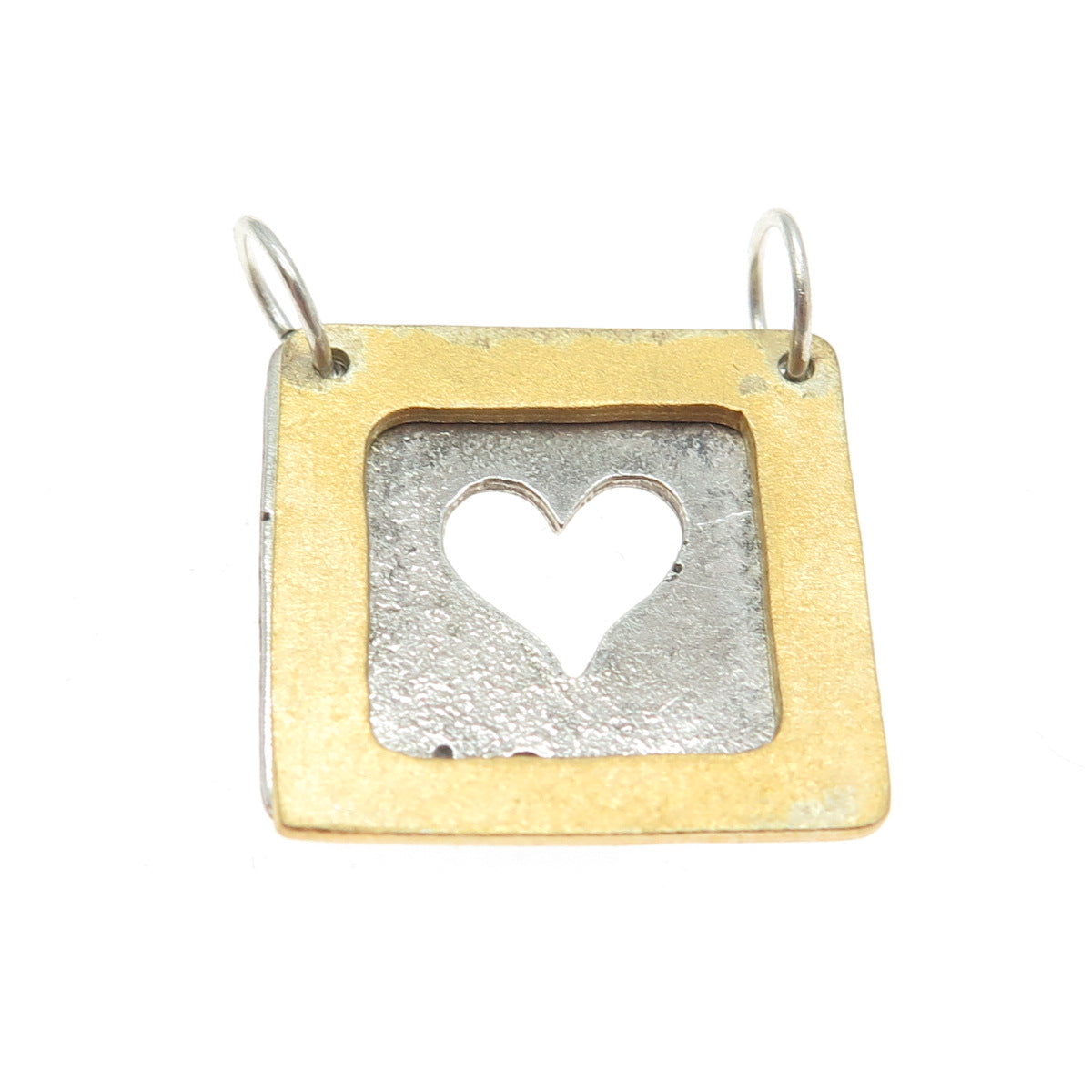 KCB Kathy Bransfield 925 Sterling Silver 2-Tone Vintage True Love Heart Pendant