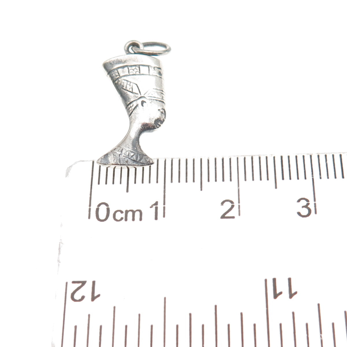 925 Sterling Silver Vintage Egyptian Nefertiti Oxidized Mini Charm Pendant