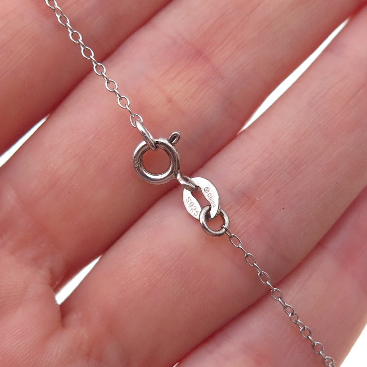 925 Sterling Silver Enamel Sunshower Cloud & Raindrop Cable Chain Necklace 18"