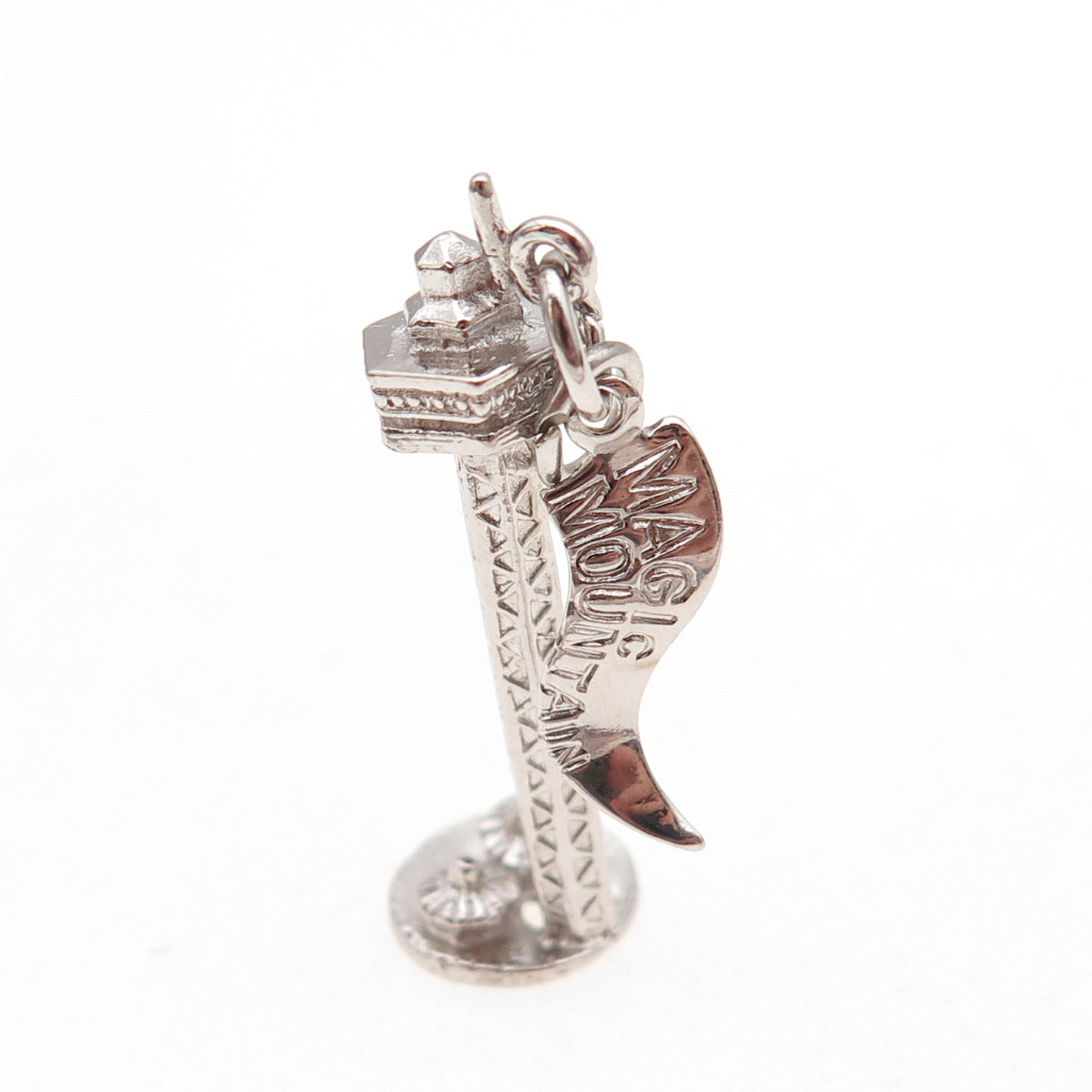 Pacific Jewelry Sterling Silver Vintage Sky Tower Magic Mountain Charm Pendant