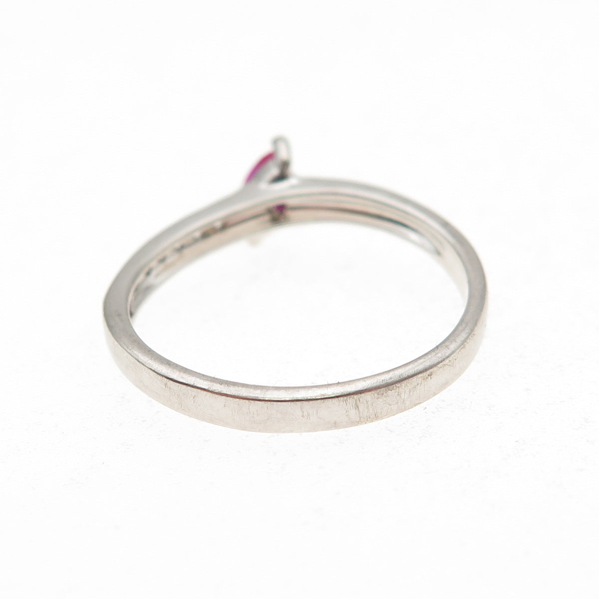 925 Sterling Silver Lab-Created Ruby & C Z Today Ring Size 7.25