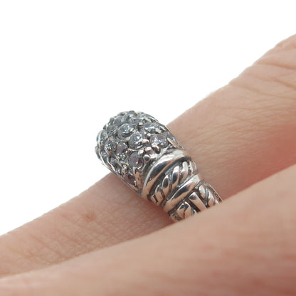 925 Sterling Silver Vintage Round-Cut C Z Ring Size 6