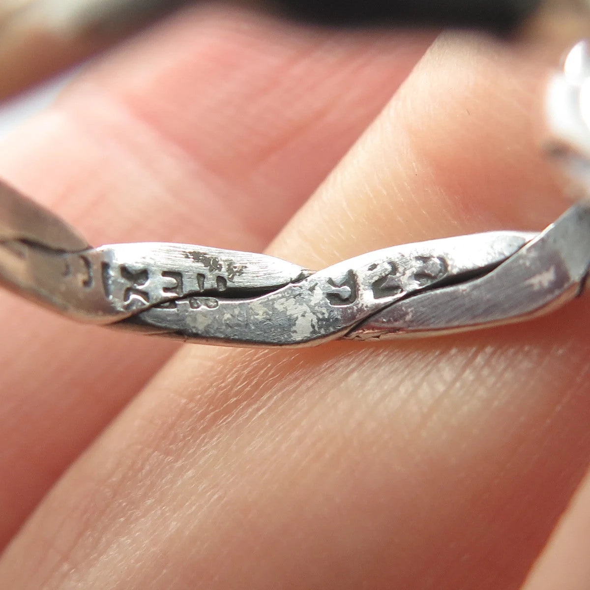 925 Sterling Silver Vintage Mexico 3-Row Twisted Ring Size 7