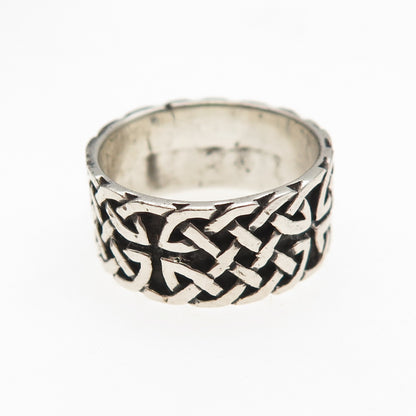 925 Sterling Silver Vintage Celtic Oxidized Band Ring Size 6.75